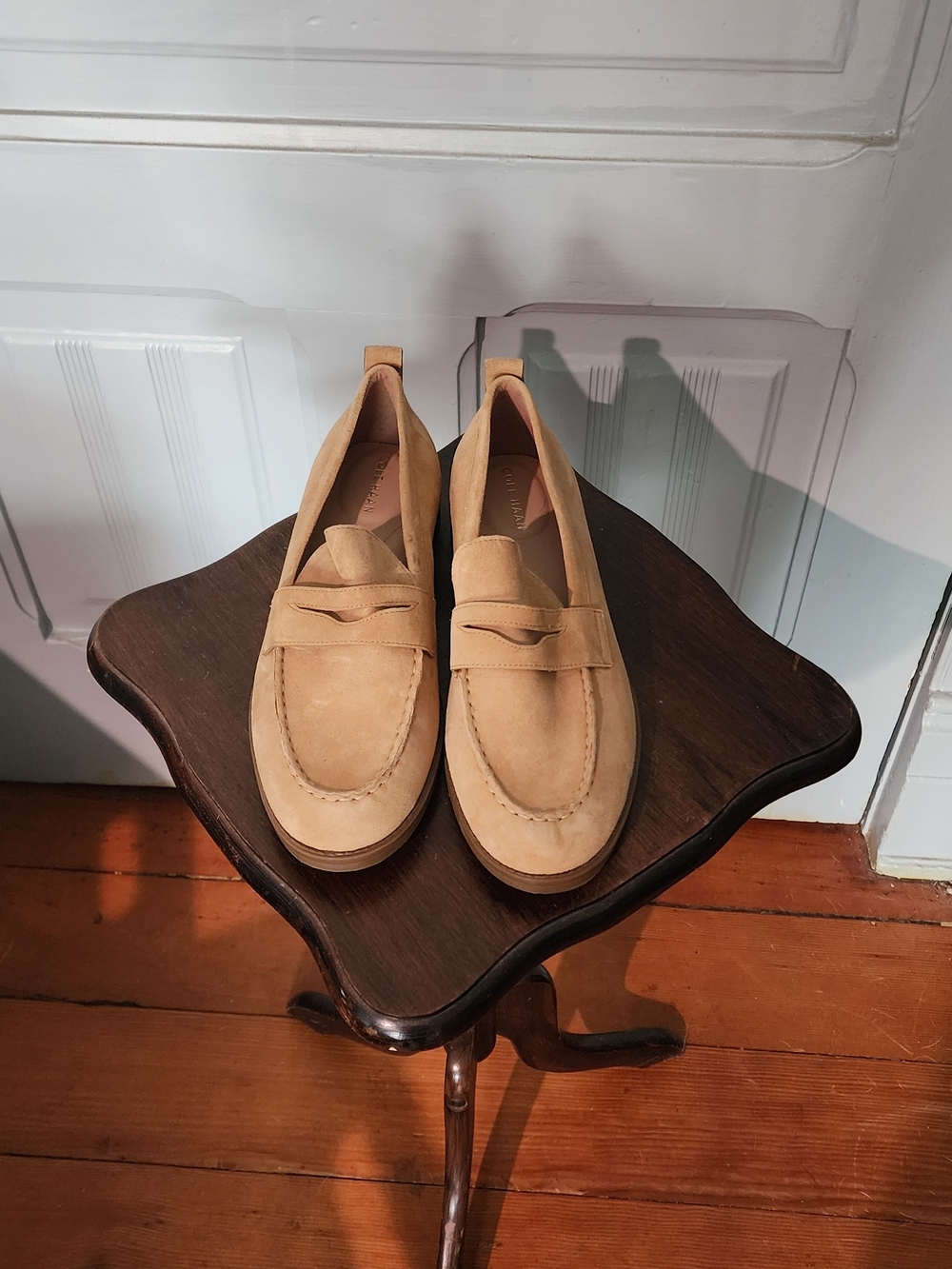 Cole Haan Grand OS Tan Suede Penny Loafers. NWOT